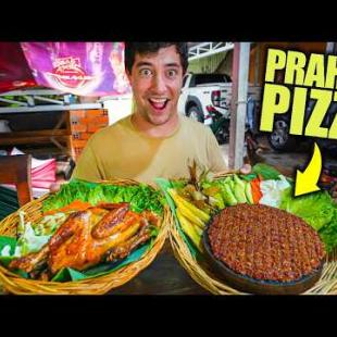 Cambodian Street Food 🇰🇭 Fermented Fish "Pizza" (ប្រហុកភីហ្សា) + Siem Reap's Food Village!