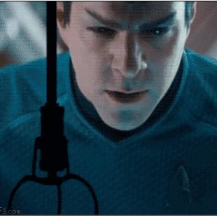 Spock tries the claw crane.