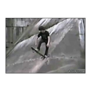 Skateboarder-drop-in-fail