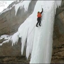 Ice climber fall