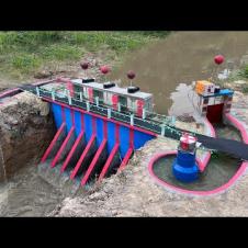 Build mini hydropower on a small stream with a powerful unit
