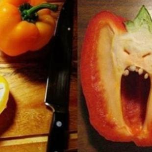 피망을 짤랐더니...