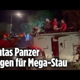 [독일 Bild紙] Betrunken im Panzer: 9 Weihnachtsmänner sorgen für Mega-Stau | Cornwall