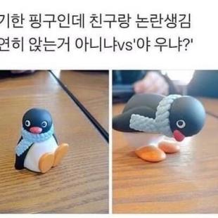 뽑기에서 뽑은 핑구 피규어 논란