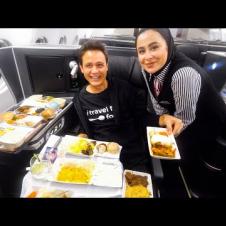 15 Courses BUSINESS CLASS Food on IRAN AIRLINES!! | Mahan Air - Bangkok to Tehran!