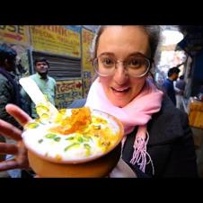 Street Food in Varanasi - VEGETARIAN CHAAT HEAVEN + HOLY Indian Street Food in Benares, India!