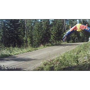 Rally racing car long jump