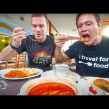 Europe’s SPICIEST FOOD 🌶️🌶️ !! Hungarian Fisherman’s Soup 🐟 in Hungary!