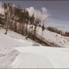 Snowboard hands trick