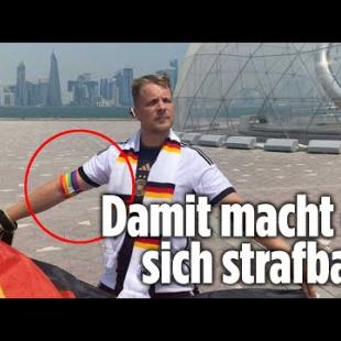 [독일 Bild紙] Oliver Pocher mit Regenbogen-Binde in Katar | Weltmeisterschaft 2022