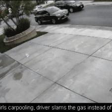 Teen driver hits garage.