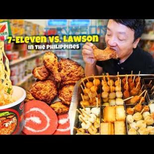 24 Hours Eating Only Filipino CONVENIENCE STORE FOOD! 7-Eleven vs. Lawson in the Philippines