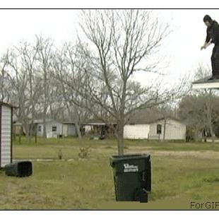 Roof-jump-trash-can