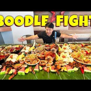 Filipino Feast BOODLE FIGHT CHALLENGE & Japanese HIDDEN GEM Restaurant