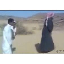 An Islamic man praying is pranked