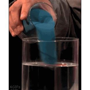 Hydrophobic sand in water