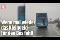 [독일 Bild紙] Irre Gratis-Fahrt: Mann hängt sich an Bus