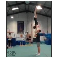 Cheerleader gymnastics flips