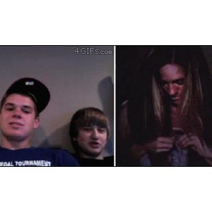 A girl on chatroulette turns into a demon.