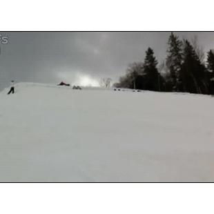 Synchronized skiing jump