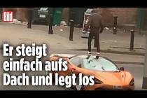 [독일 Bild紙] Vandalismus-Attacke: Passant trampelt 250.000-Euro-McLaren zu Schrott