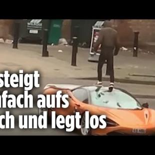 [독일 Bild紙] Vandalismus-Attacke: Passant trampelt 250.000-Euro-McLaren zu Schrott