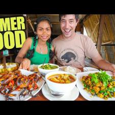 Cambodian Village Food 🇰🇭 STUFFED Frog BBQ in Floating Village កំពង់ឃ្លាំង w/ @zanastar