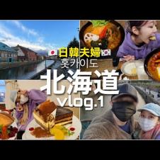 韓国在住、日韓夫婦の北海道旅行vlog 1日目！韓国人旦那、初めての北海道市場でテンション爆あがり(笑)【モッパン】