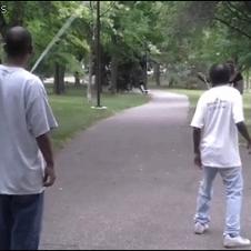 Double dutch jump rope attempt