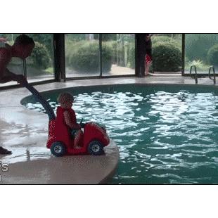 Pool-toy-car-pushed