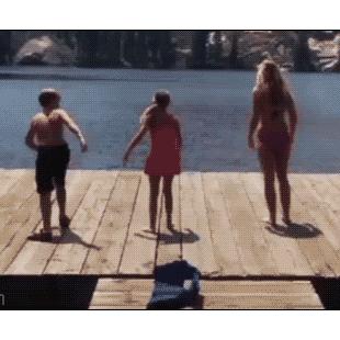 Lake-jump-girl-chickens-out