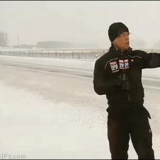 Reporter vs snow plow