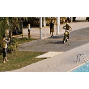 Motorcycle-rides-pool-water