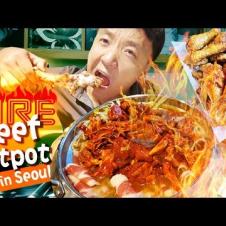 FIRE Beef Hotpot & BEST SPICY FRIED CHICKEN in Seoul South Korea